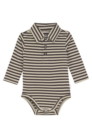 Noppies Romper Spur - Stripe Pattern Dark Grey