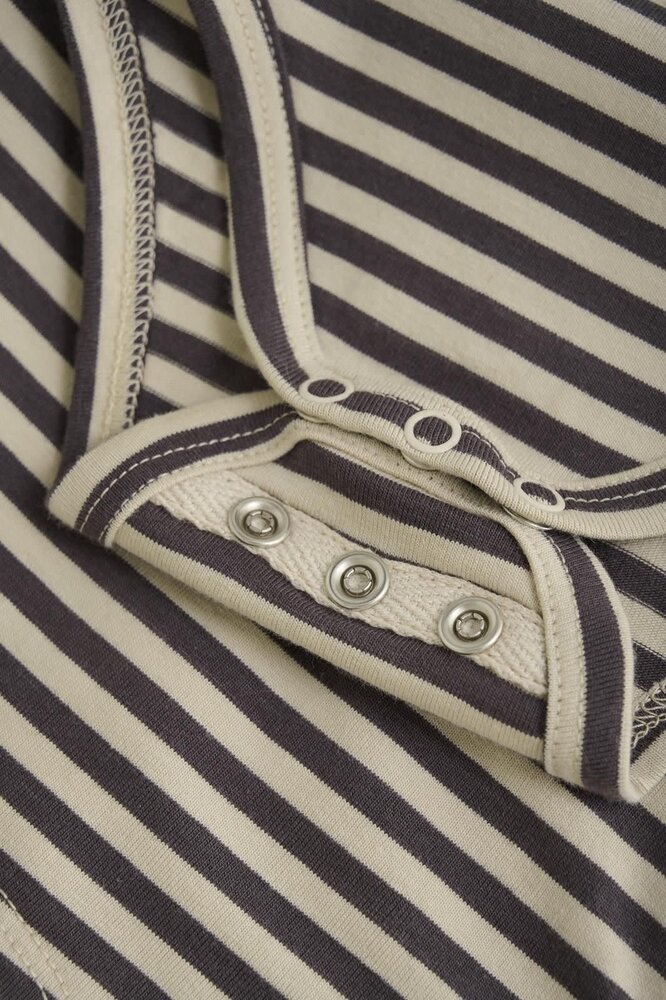 Noppies Romper Spur - Stripe Pattern Dark Grey
