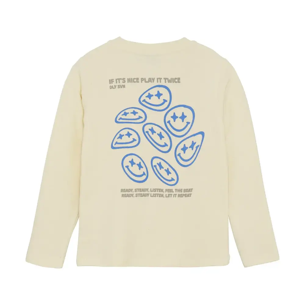 Daily7 T-shirt Longsleeve Backprint – Off White