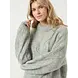 Y.A.S Luris Wool Blend Knit Pullover – Light Grey Melange Silver