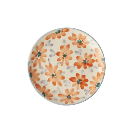 Rice Ceramic Cake Plate - Flowers Orange Rice Ceramic Cake Plate - Flowers Orange