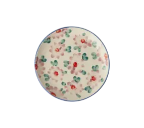 Rice Ceramic Cake Plate - Flowers Pink