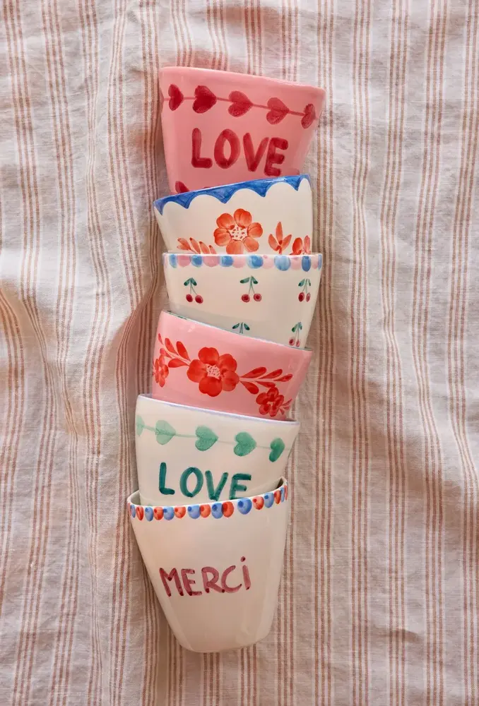 Rice Ceramic Oval Cup - FLOWER Vine Orange (300 ml) Rice Ceramic Oval Cup - FLOWER Vine Orange (300 ml)