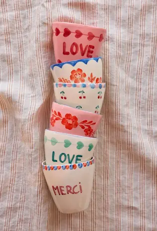 Rice Ceramic Oval Cup - FLOWER Vine Orange (300 ml) Rice Ceramic Oval Cup - FLOWER Vine Orange (300 ml)