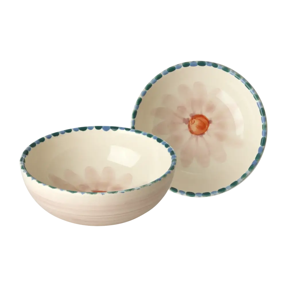 Rice Ceramic Bowl - Pink Flower - Soft Pink Rice Ceramic Bowl - Pink Flower - Soft Pink