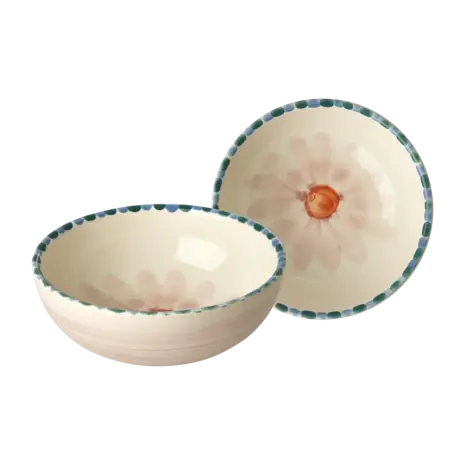 Rice Ceramic Bowl - Pink Flower - Soft Pink Rice Ceramic Bowl - Pink Flower - Soft Pink