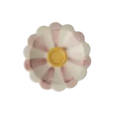 Rice Ceramic Flower Dipping Bowl - Stripes Pink Rice Ceramic Flower Dipping Bowl - Stripes Pink