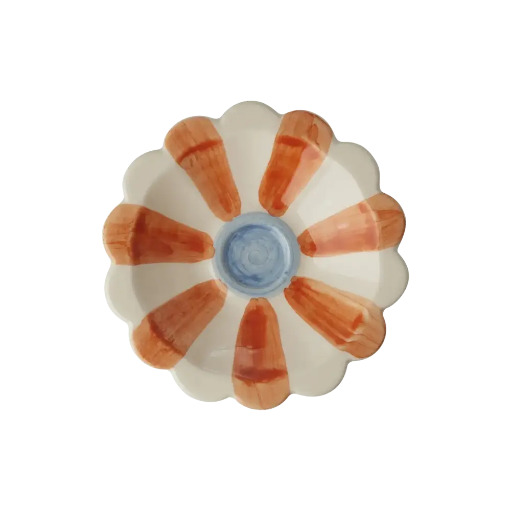 Rice Ceramic Flower Dipping Bowl - Orange Rice Ceramic Flower Dipping Bowl - Orange