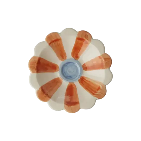 Rice Ceramic Flower Dipping Bowl - Orange Rice Ceramic Flower Dipping Bowl - Orange