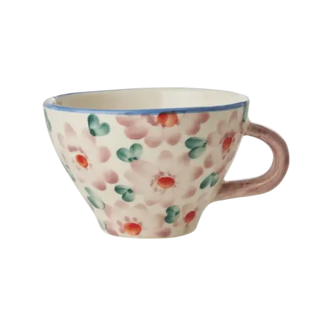 Rice Ceramic Tea Cup - Flowers Pink (150 ml) Rice Ceramic Tea Cup - Flowers Pink (150 ml)