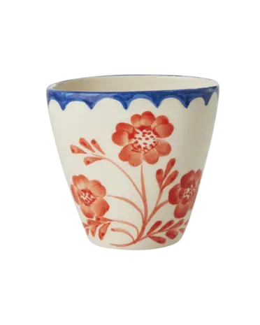 Rice Ceramic Oval Cup - Vintage Flower (300 ml)