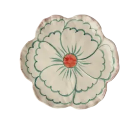 Rice Ceramic Flower Shaped Side Plate - Pink