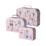 Rice Cardboard Suitcase - Nathalie Lété Pink (set of 3) Rice Cardboard Suitcase - Nathalie Lété Pink (set of 3)