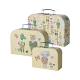 Rice Cardboard Suitcase - Nathalie Lété Cream (set of 3) Rice Cardboard Suitcase - Nathalie Lété Cream (set of 3)