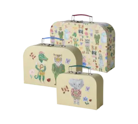 Rice Cardboard Suitcase - Nathalie Lété Cream (set of 3)