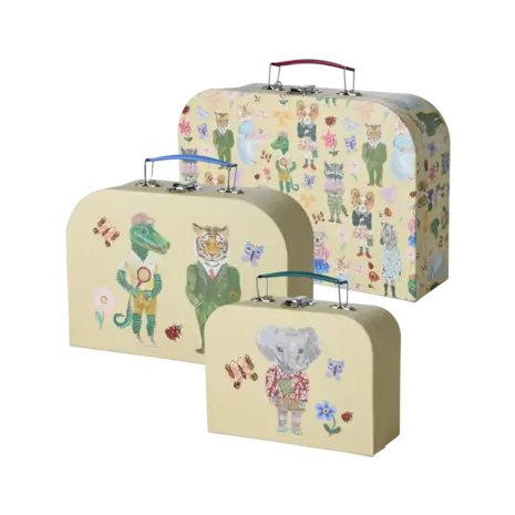 Rice Cardboard Suitcase - Nathalie Lété Cream (set of 3) Rice Cardboard Suitcase - Nathalie Lété Cream (set of 3)