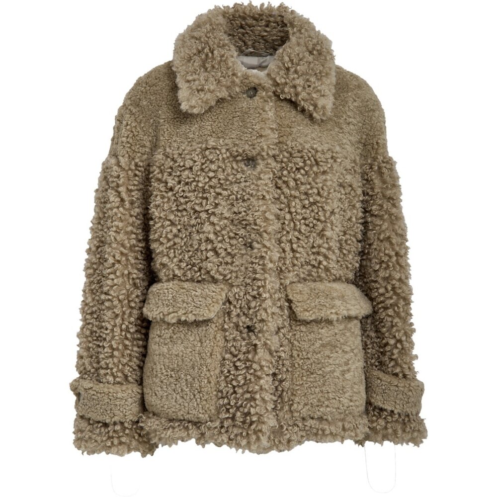 Peppercorn Wendy Faux Fur Jacket – Spray Green