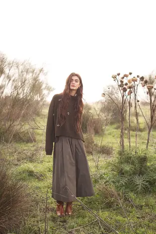 Summum Woman Embellished sweater cozy melange knit - Darkcamo