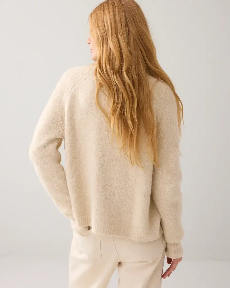 Summum Woman Cardigan cozy melange lurex knit - Ivory