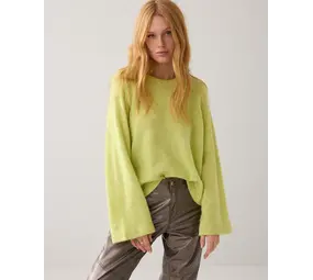 Summum Woman Oversized sweater stretchy wool alpaca blend knit - Mistylime