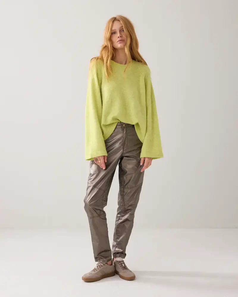 Summum Woman Oversized sweater stretchy wool alpaca blend knit - Mistylime