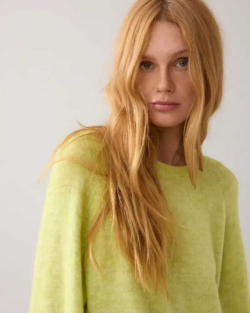 Summum Woman Oversized sweater stretchy wool alpaca blend knit - Mistylime