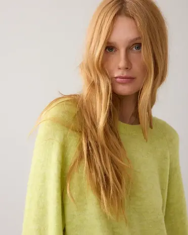 Summum Woman Oversized sweater stretchy wool alpaca blend knit - Mistylime
