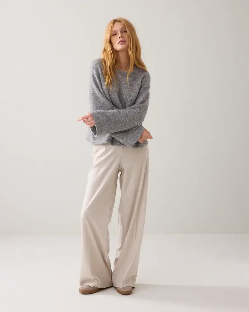 Summum Woman Oversized sweater stretchy wool alpaca blend knit - Mist