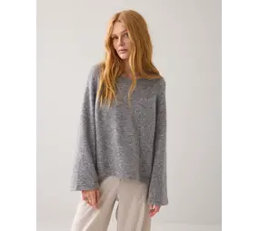 Summum Woman Oversized sweater stretchy wool alpaca blend knit - Mist