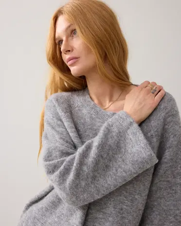 Summum Woman Oversized sweater stretchy wool alpaca blend knit - Mist