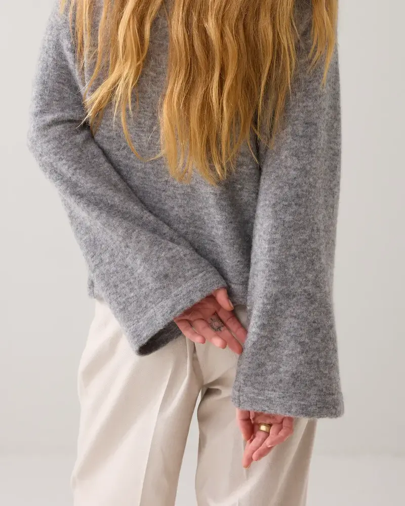 Summum Woman Oversized sweater stretchy wool alpaca blend knit - Mist