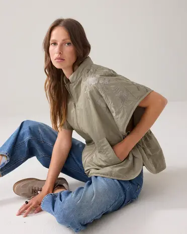 Summum Woman Gilet Padded embroidery - Darkcamo