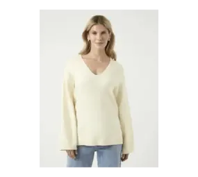 Y.A.S Elma V-Neck Knit Pullover - Birch