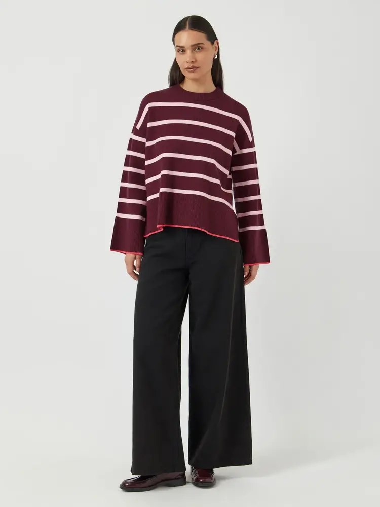 Y.A.S Elma Knit Pullover - Port Royale/Orchid Pink Stripes