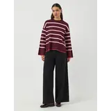 Y.A.S Elma Knit Pullover - Port Royale/Orchid Pink Stripes