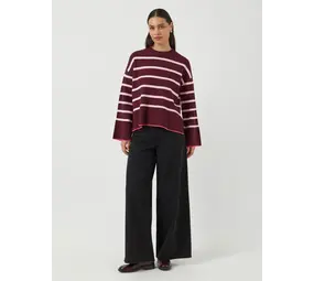 Y.A.S Elma Knit Pullover - Port Royale/Orchid Pink Stripes