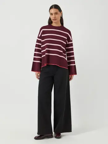 Y.A.S Elma Knit Pullover - Port Royale/Orchid Pink Stripes