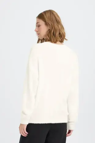 ICHI Brula Cardigan - Cloud Dancer