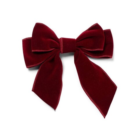Vondels Velvet bow with clip set of 2 burgundy 20cm