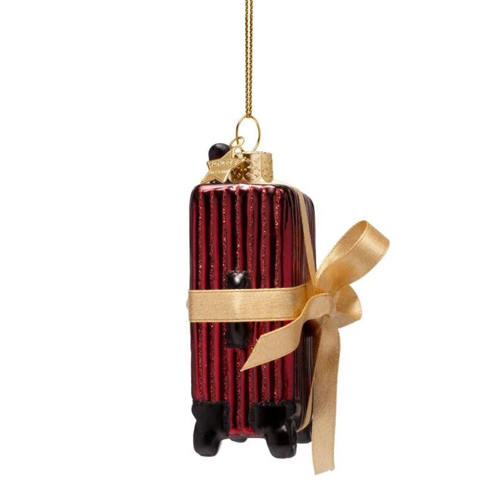 Vondels Ornament burgundy ribbed suitcase