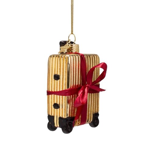 Vondels Ornament shiny gold ribbed suitcase
