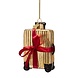 Vondels Ornament shiny gold ribbed suitcase