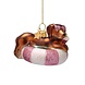 Vondels Ornament mutlicolor dog on pool float
