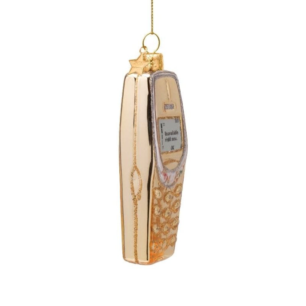 Vondels Ornament shiny gold cellphone