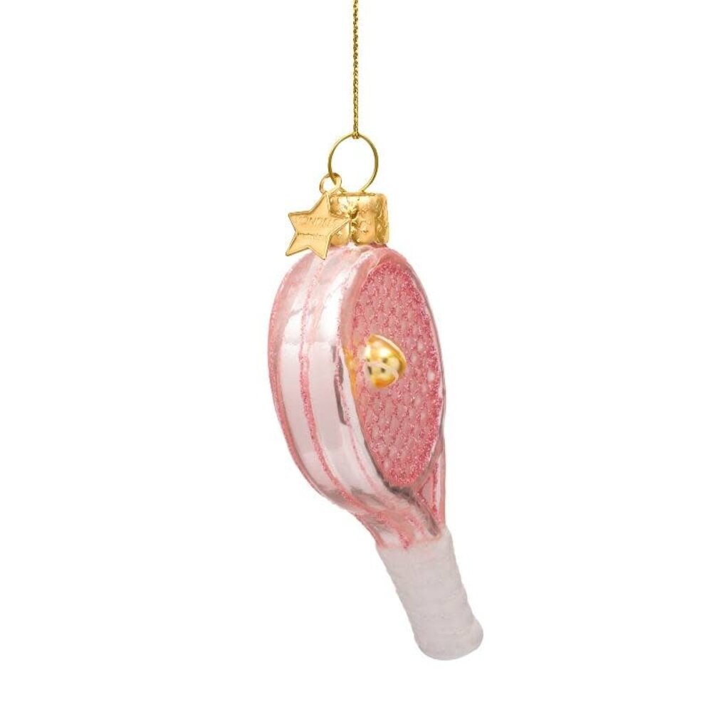 Vondels Ornament opal soft pink tennis racket
