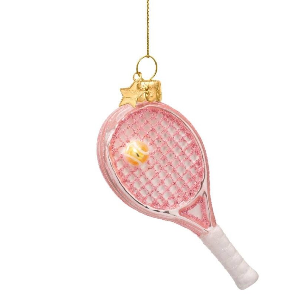 Vondels Ornament opal soft pink tennis racket