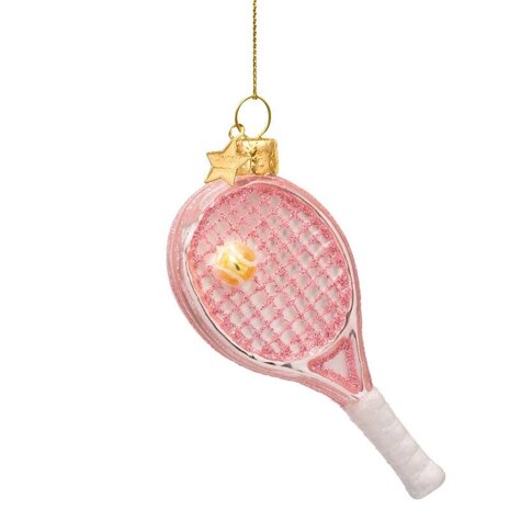 Vondels Ornament opal soft pink tennis racket