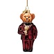 Vondels Ornament burgundy bear in clothes