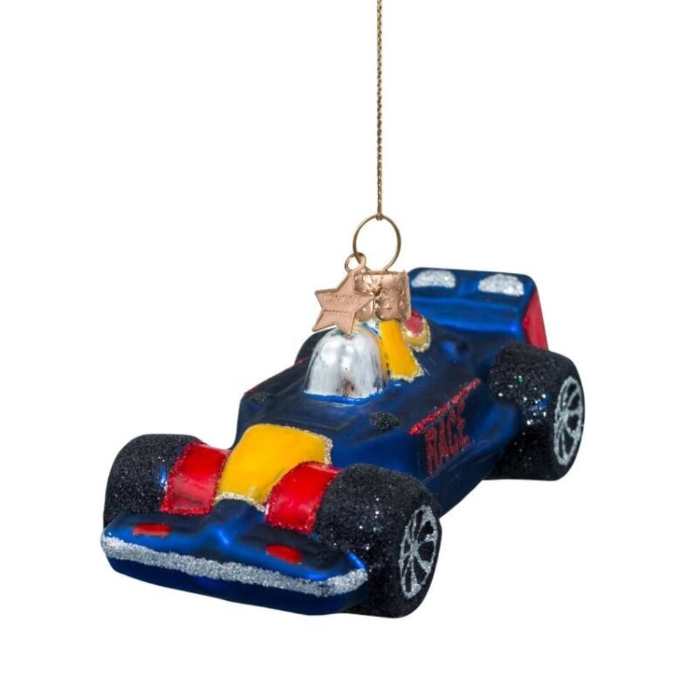 Vondels Ornament blue racing car