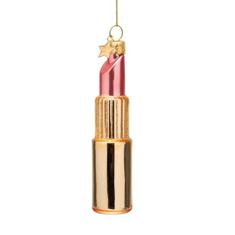 Vondels Ornament shiny gold/ pink lipstick